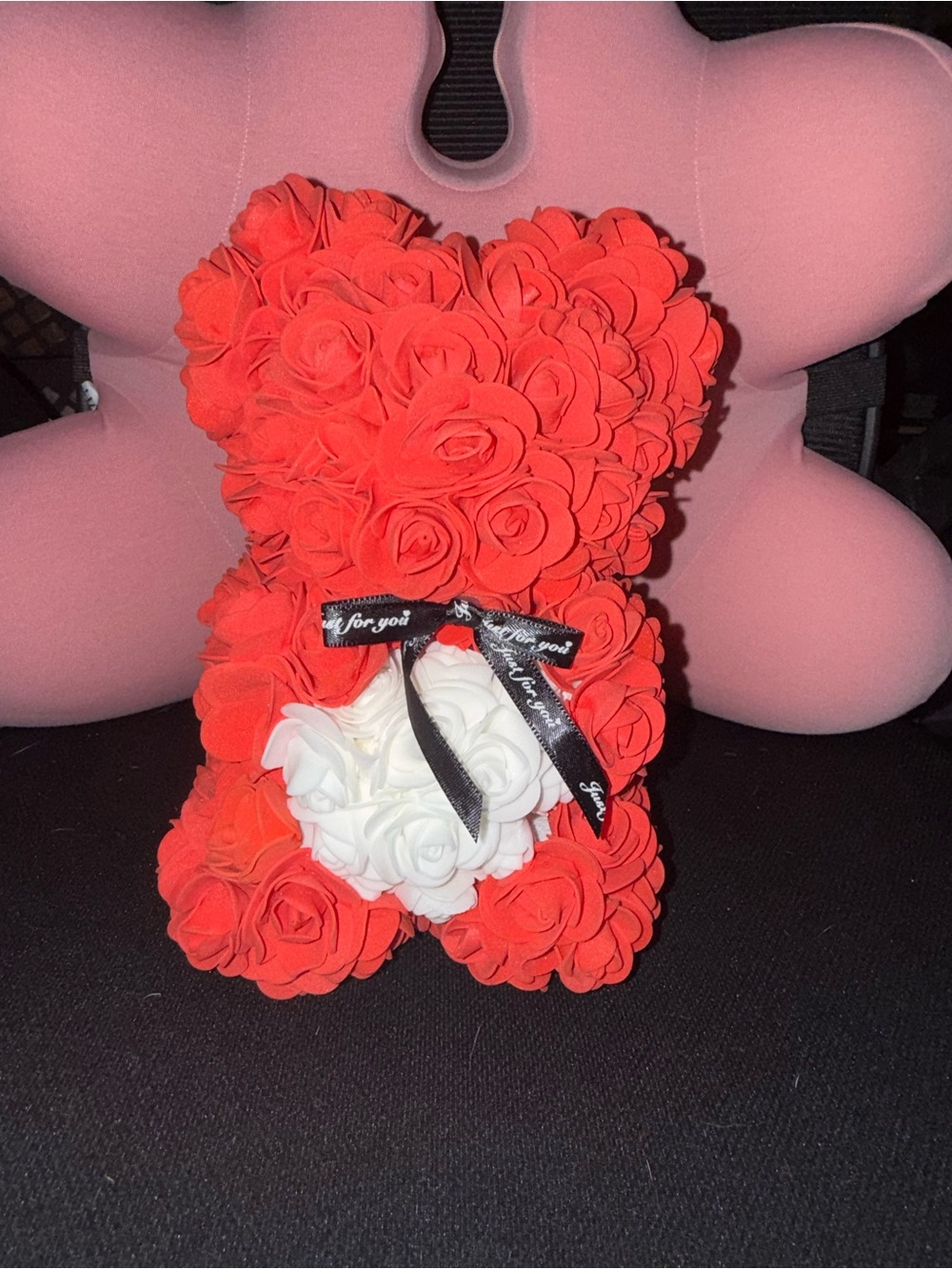 Red Rose Bear with White Heart - Decorative Bath & Body Accent